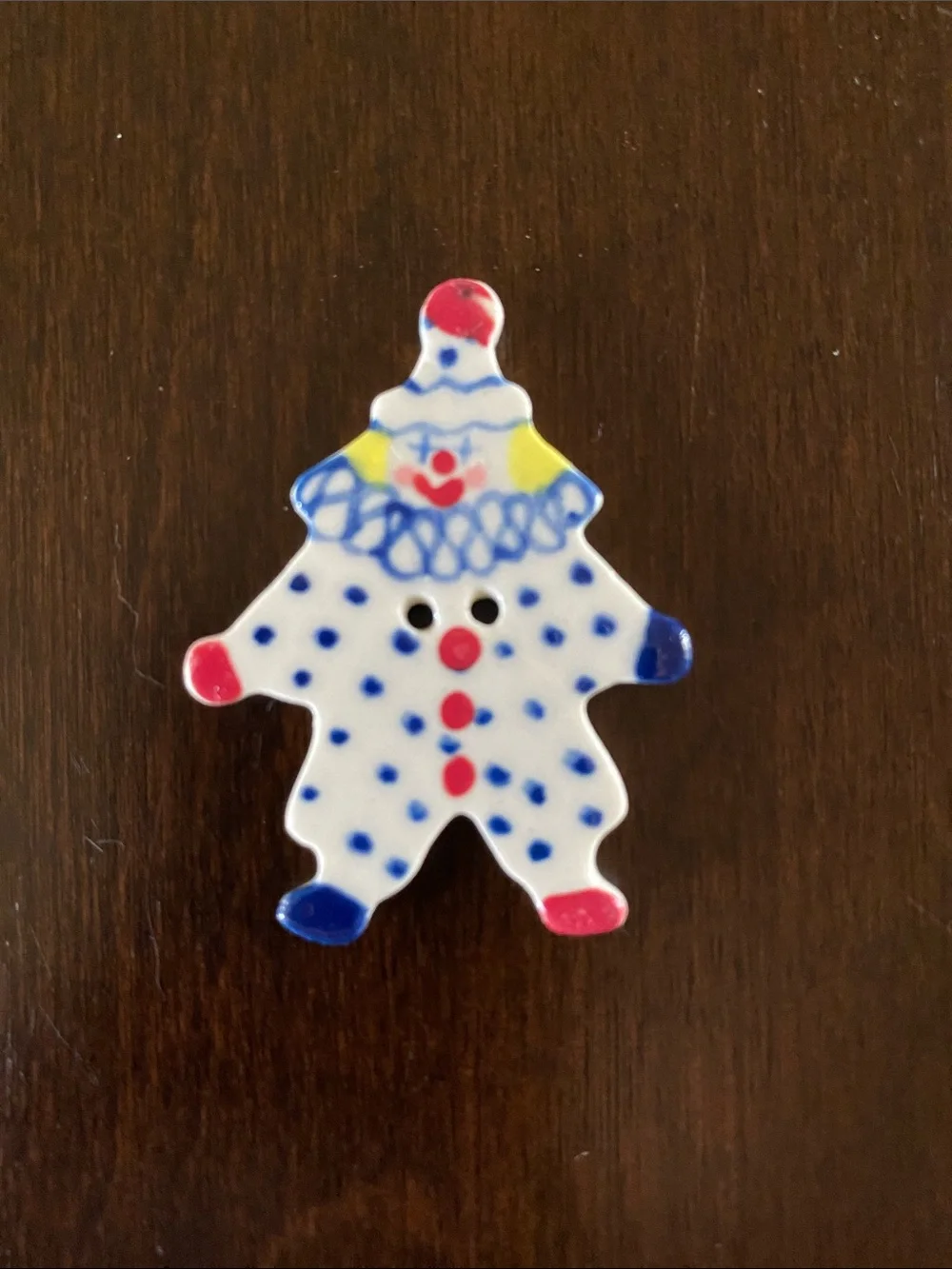 Mill Hill Ceramic Circus Clown Button
